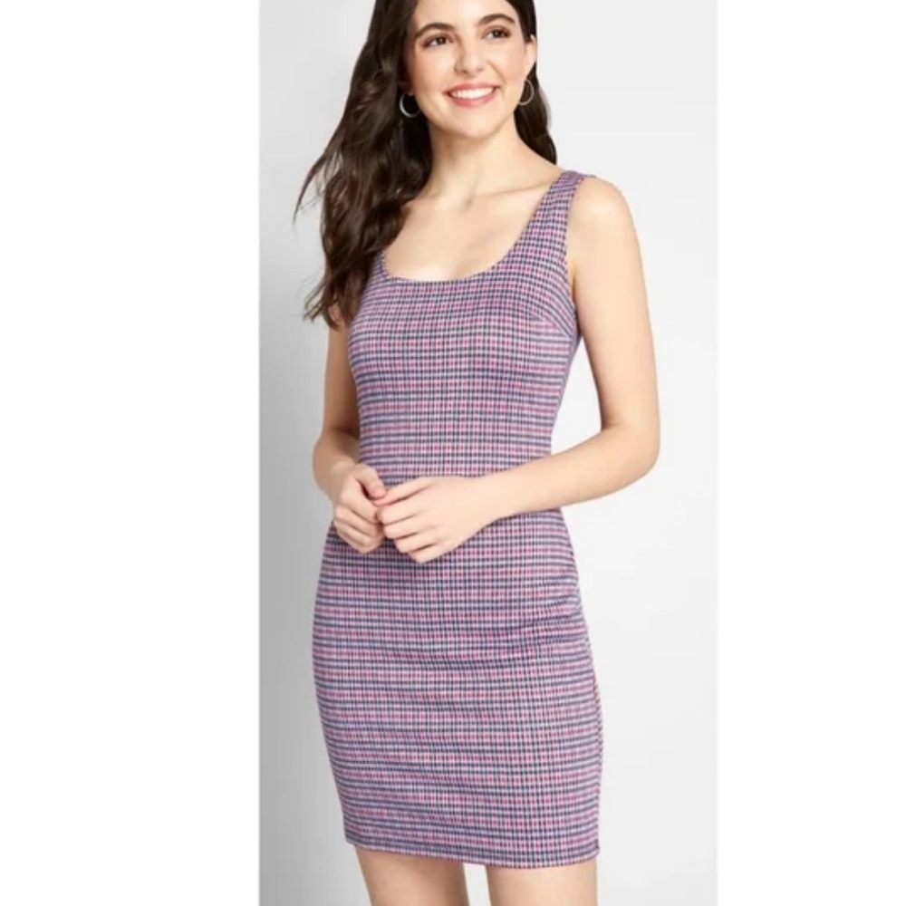 ModCloth Patterned Purple Mini Dress – Women’s Size Medium